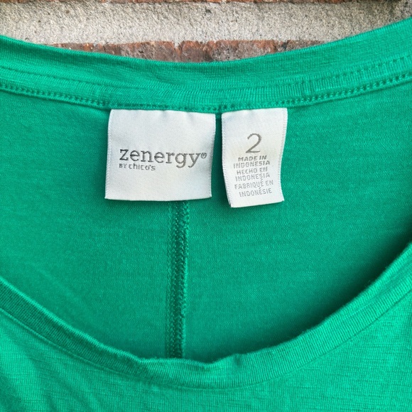 Zenergy by Chicos Kelly greenSeam-Detail Tunic size 2 - Picture 3 of 9